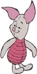 Winnie The Pooh - Piglet Standing Still Collection - Various Cute And Timid Standing Poses - Hundred Acre Wood Friend - Filled Embroidery Design - 5419