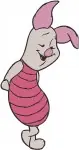 Winnie The Pooh - Piglet'S Gentle Demeanor And Actions - Standing With C Shy And Profile Views - Hundred Acre Wood - Filled Embroidery Design - 5423