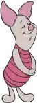 Winnie The Pooh - Piglet'S Gentle Demeanor And Actions - Standing With C Shy And Profile Views - Hundred Acre Wood - Filled Embroidery Design - 5425