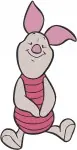 Winnie The Pooh - Piglet Thoughtful And Cute Stances - Contemplative And Sweet Standing Poses - Hundred Acre Wood Charm - Filled Embroidery Design - 5432