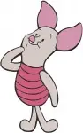 Winnie The Pooh - Piglet Thoughtful And Cute Stances - Contemplative And Sweet Standing Poses - Hundred Acre Wood Charm - Filled Embroidery Design - 5434