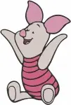 Winnie The Pooh - Piglet And Bluebird Sweet Friendship - Happy Thoughtful And Curious Poses - Hundred Acre Wood Sweet - Filled Embroidery Design - 5436