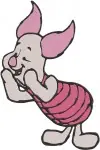 Winnie The Pooh - Piglet And Bluebird Sweet Friendship - Happy Thoughtful And Curious Poses - Hundred Acre Wood Sweet - Filled Embroidery Design - 5437