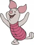 Winnie The Pooh - Piglet'S Emotional Spectrum Display - Happy Waving Shy Worried And Sad Poses - Hundred Acre Wood - Filled Embroidery Design - 5439