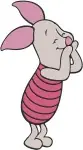 Winnie The Pooh - Piglet'S Emotional Spectrum Display - Happy Waving Shy Worried And Sad Poses - Hundred Acre Wood - Filled Embroidery Design - 5440