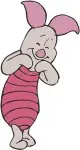 Winnie The Pooh - Piglet'S Emotional Spectrum Display - Happy Waving Shy Worried And Sad Poses - Hundred Acre Wood - Filled Embroidery Design - 5441