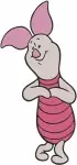Winnie The Pooh - Piglet'S Emotional Spectrum Display - Happy Waving Shy Worried And Sad Poses - Hundred Acre Wood - Filled Embroidery Design - 5442