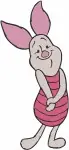 Winnie The Pooh - Piglet The Little Pig - Standing Lying Down And Raking Leaves Poses - Hundred Acre Wood Friend - Filled Embroidery Design - 5443