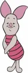 Winnie The Pooh - Piglet The Little Pig - Standing Lying Down And Raking Leaves Poses - Hundred Acre Wood Friend - Filled Embroidery Design - 5444