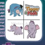 My Friends Tigger And Pooh Eeyore Lumpy Heffalump And Show Logo Characters - Filled Embroidery Design - Instant Download