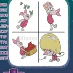 Winnie The Pooh - Piglet'S Day Out With Friends - Butterflies Apples Letter And Sun Moments - Hundred Acre Wood Life - Filled Embroidery Design - Instant Download