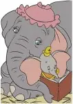 Dumbo Timothy Q Mouse Leading Dumbo And Dumbo With Mrs Jumbo He Scene - Filled Embroidery Design - 2750