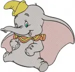 Dumbo Ringmaster Timothy Mouse And Flying Dumbo Circus Characters - Filled Embroidery Design - 2753