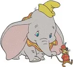 Dumbo Timothy Mouse Mail Dumbo Baby Elephant Clown Costume Poses - Filled Embroidery Design - 2764