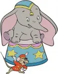 Dumbo Timothy Mouse Mail Dumbo Baby Elephant Clown Costume Poses - Filled Embroidery Design - 2765