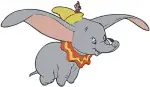 Dumbo Flying Elephant With Timothy Mouse Baby Dumbo And Mother Mrs Jumbo - Filled Embroidery Design - 2768