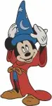 Fantasia Sorcerers Apprentice Mickey Mouse With Magic Hat And Broom Poses - Filled Embroidery Design - 2778