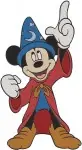 Fantasia Sorcerers Apprentice Mickey Mouse With Magic Hat And Broom Poses - Filled Embroidery Design - 2779