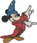 Mickey Mouse Fantasia - Sorcerer Mickey And Enchanted Peacock Brooms - Disney Magic - Filled Embroidery Design - 2784