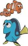 Finding Dory - Dory - Nemo - Marlin - Destiny The Whale Shark - Ocean Family And Friends Group - Filled Embroidery Design - 2820