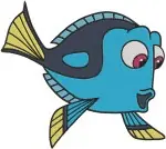 Finding Dory - Dory The Blue Tang Fish - Happy And Curious Poses Collection - Disney Pixar - Filled Embroidery Design - 2830