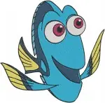 Finding Dory - Dory The Blue Tang Fish - Happy And Curious Poses Collection - Disney Pixar - Filled Embroidery Design - 2831