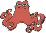 Finding Dory - Hank The Grumpy Octopus - Multiple Tentacle Poses And Expressions - Camouflage - Filled Embroidery Design - 2840