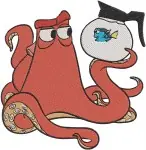 Finding Dory - Hank The Octopus With Dory - Nemo And Marlin - Destiny - Escape Adventure Pack - Filled Embroidery Design - 2842