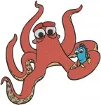 Finding Dory - Hank The Octopus With Dory - Nemo And Marlin - Destiny - Escape Adventure Pack - Filled Embroidery Design - 2844