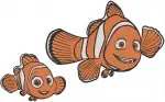Finding Nemo And Dory - Nemo And Marlin Clownfish - Cute Sea Otters Cuddle Group - Ocean Friends - Filled Embroidery Design - 2850
