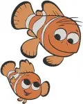Finding Nemo And Dory - Nemo And Marlin Clownfish - Cute Sea Otters Cuddle Group - Ocean Friends - Filled Embroidery Design - 2851