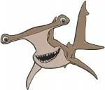 Finding Nemo And Dory - Anchor The Hammerhead - Bloat And Gurgle Pufferfish - Tank Gang Members - Filled Embroidery Design - 2854