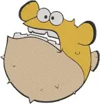 Finding Nemo And Dory - Anchor The Hammerhead - Bloat And Gurgle Pufferfish - Tank Gang Members - Filled Embroidery Design - 2856