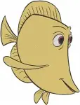 Finding Nemo And Dory - Bubbles The Yellow Tang - Gurgle The Royal Gramma - Tank Gang Fish - Filled Embroidery Design - 2863