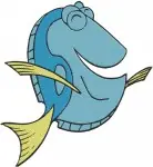 Finding Dory - Dory The Blue Tang Fish - Multiple Swimming Poses - Ocean Adventure - Filled Embroidery Design - 2879