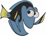 Finding Dory - Dory The Blue Tang Fish - Multiple Swimming Poses - Ocean Adventure - Filled Embroidery Design - 2881
