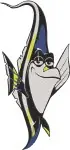 Finding Nemo And Dory - Gill The Moorish Idol - Peach The Starfish - Deb And Flo - Sea Creatures - Filled Embroidery Design - 2888