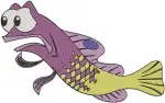 Finding Nemo And Dory - Gill The Moorish Idol - Peach The Starfish - Deb And Flo - Sea Creatures - Filled Embroidery Design - 2889