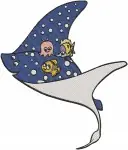 Finding Nemo - Nemo The Clownfish - Mr. Ray The Eagle Ray - Ocean School Friends Design Set - Filled Embroidery Design - 2894