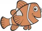 Finding Nemo - Nemo The Adorable Clownfish - Various Happy Poses - Coral Reef Character - Filled Embroidery Design - 2901