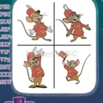 Dumbo Timothy Q Mouse Circus Outfit Various Poses And Expressions - Filled Embroidery Design - Instant Download