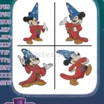 Mickey Mouse - Sorcerer Mickey From Fantasia - Multiple Magical Poses - Classic Disney - Filled Embroidery Design - Instant Download