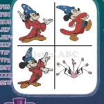 Mickey Mouse Fantasia - Sorcerer Mickey And Enchanted Peacock Brooms - Disney Magic - Filled Embroidery Design - Instant Download