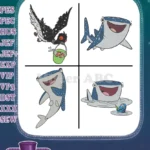 Finding Dory - Destiny The Whale Shark - Bailey The Beluga - Hank And Dory - Ocean Giants - Filled Embroidery Design - Instant Download