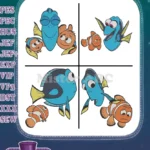 Finding Dory - Dory The Forgetful Fish - Nemo And Marlin Clownfish - Reunion Poses - Filled Embroidery Design - Instant Download