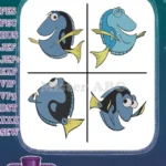 Finding Dory - Dory The Blue Tang Fish - Multiple Swimming Poses - Ocean Adventure - Filled Embroidery Design - Instant Download