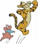 Winnie The Pooh - Tigger Roo Piglet Kanga - Playtime Hanging With Ball And Bedtime Story - Hundred Acre Wood Friends - Filled Embroidery Design - 5451