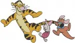 Winnie The Pooh - Tigger Piglet And Pooh Bear - Friendship Adventures And Playful Action Poses - Hundred Acre Wood Trio - Filled Embroidery Design - 5468