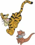 Winnie The Pooh - Tigger And Roo The Kangaroo - Honey Pot Autumn Play And Bouncing Fun Times - Hundred Acre Wood Pals - Filled Embroidery Design - 5470