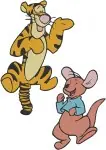 Winnie The Pooh - Tigger And Roo The Kangaroo - Honey Pot Autumn Play And Bouncing Fun Times - Hundred Acre Wood Pals - Filled Embroidery Design - 5471